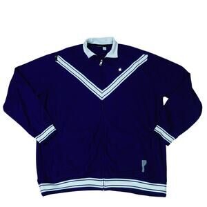 Rocawear Y2K Hip Hop Streetwear Blue Striped Track Jacket Full Zip Men's 3XLT